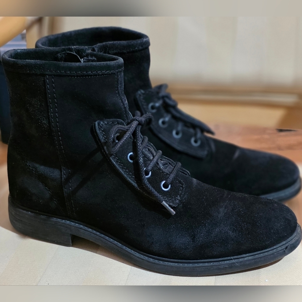 ZARA MENS BLACK SUEDE LEATHER BOOTS SIZE 9
